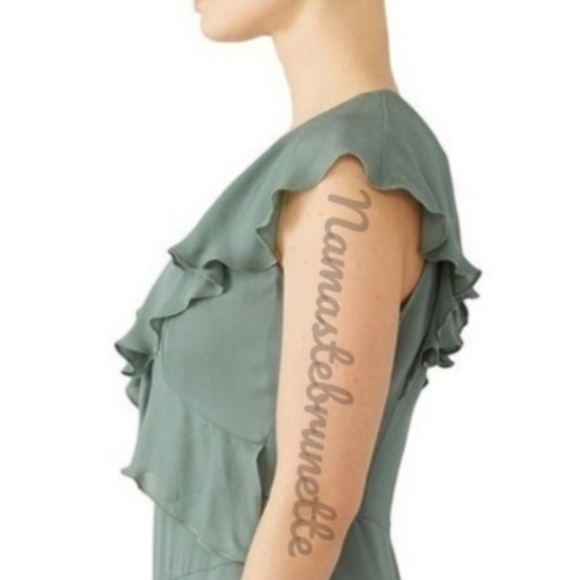 NWT $348 Parker Sage Green Ruffled Tiered Dress, Size 2 - Picture 9 of 14